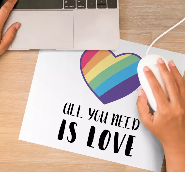 Mousepad spruch regenbogen herz liebe - TenStickers