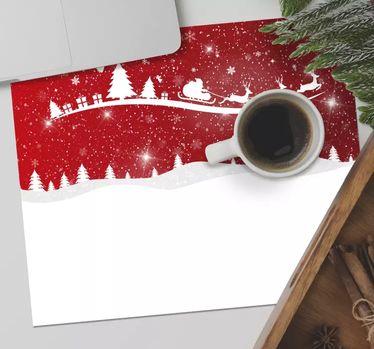 Mousepad weihnachten festliche rote szenerie - TenStickers