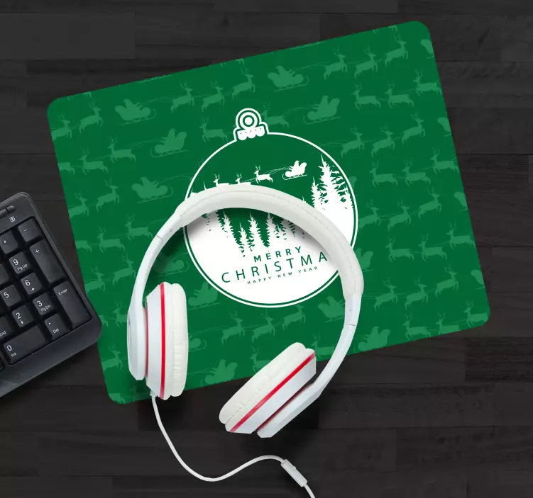 Mousepad weihnachten festliches grünes ornament - TenStickers