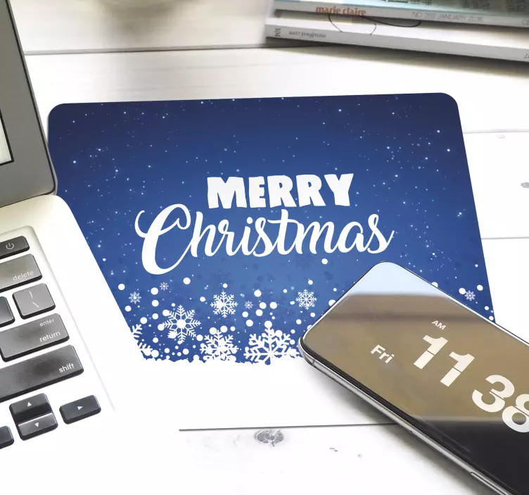 Mousepad weihnachten fröhliche feier schneeflocken - TenStickers