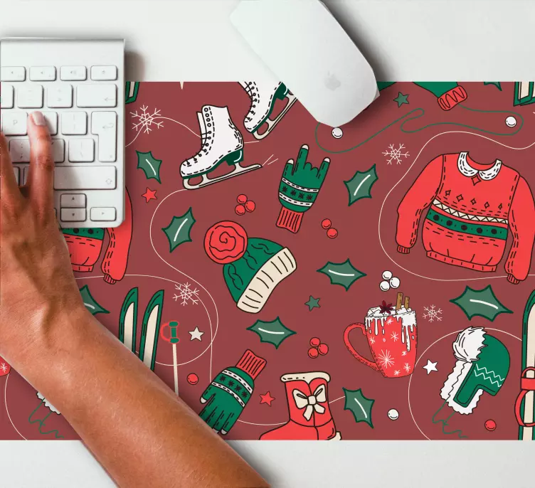 Mousepad weihnachten mit festlichen winterelementen - TenStickers