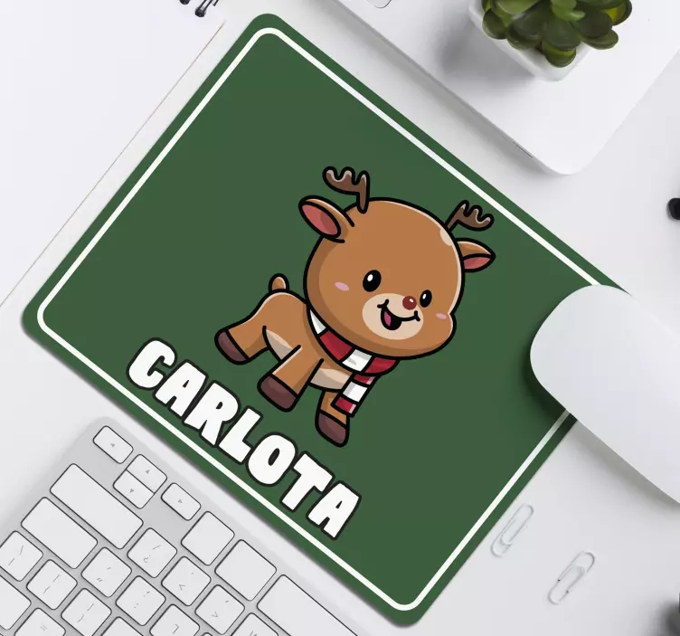 Mousepad weihnachten mit niedlichem cartoon-rentier - TenStickers