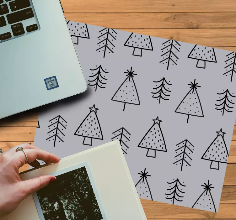Mousepad weihnachten mit stilvollen festbäumen - TenStickers