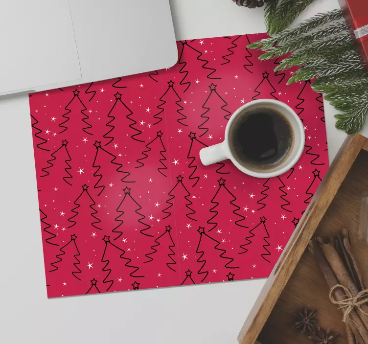 Mousepad weihnachten mit verspieltem baum-muster - TenStickers
