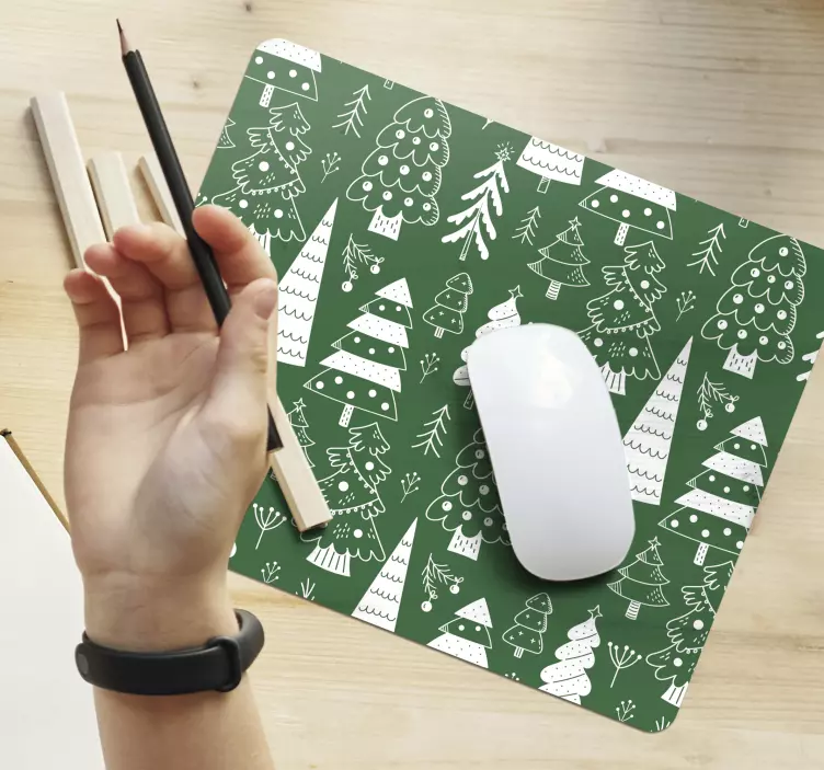 Mousepad weihnachten mit verspielten feiertagsbäumen - TenStickers