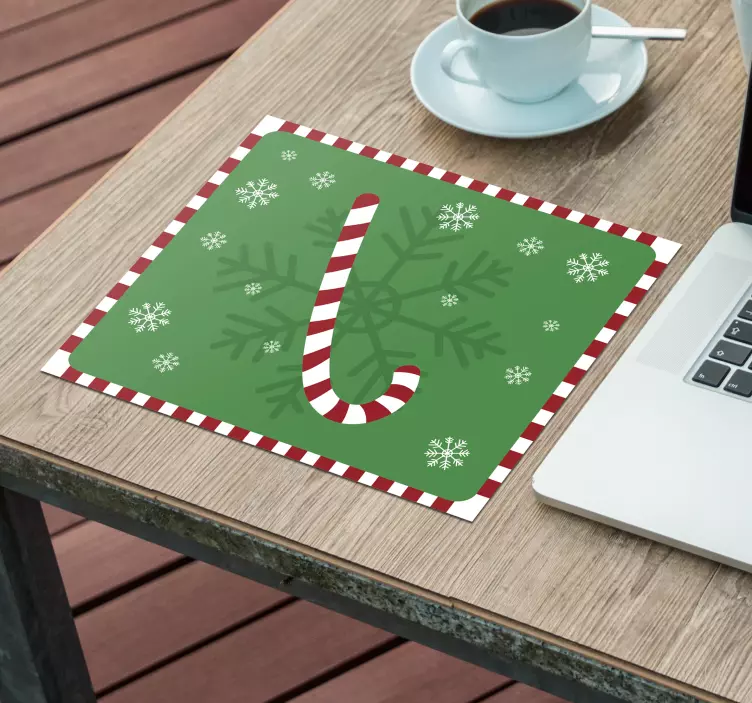 Mousepad weihnachten mit zuckerstangen-muster - TenStickers