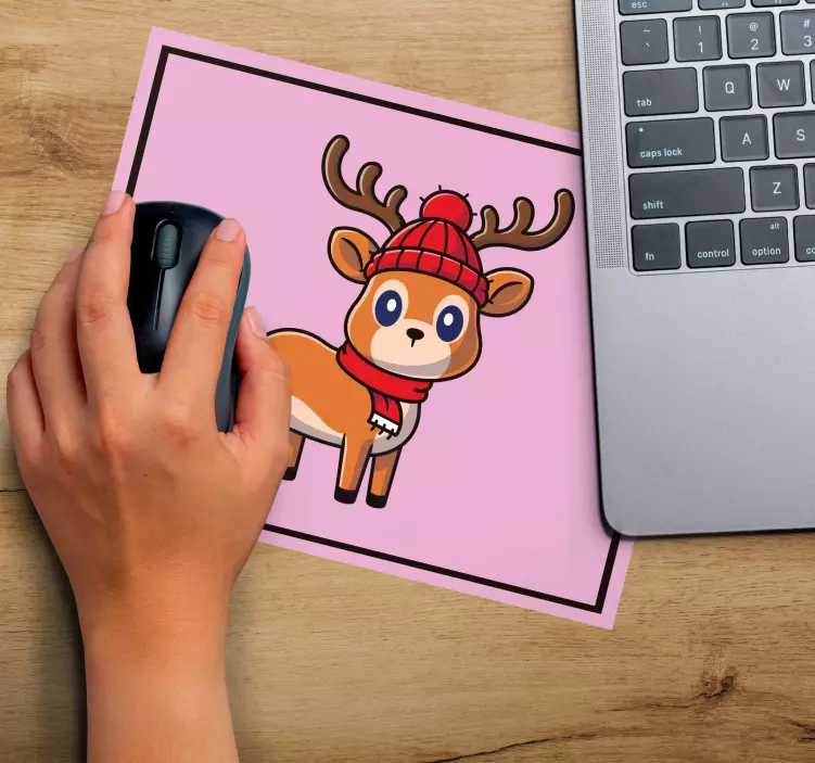 Mousepad weihnachten niedliches rentier-motiv - TenStickers
