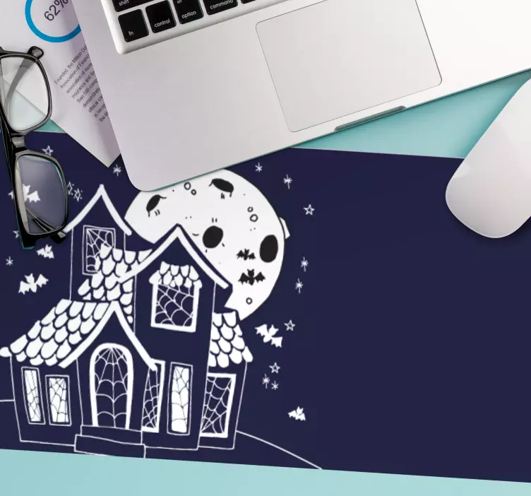 Mauspad spukhaus-silhouette - TenStickers