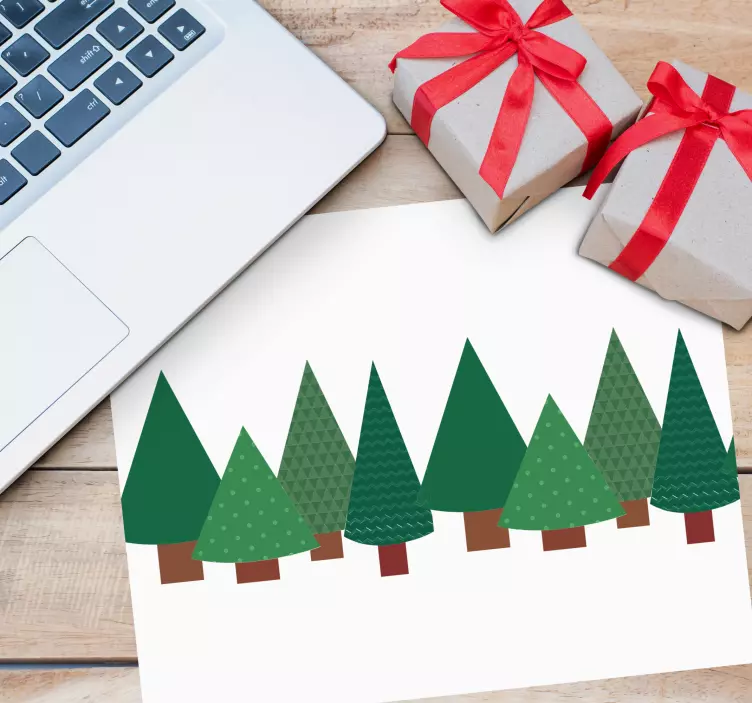 Mousepad weihnachten stilisierter nadelwald - TenStickers