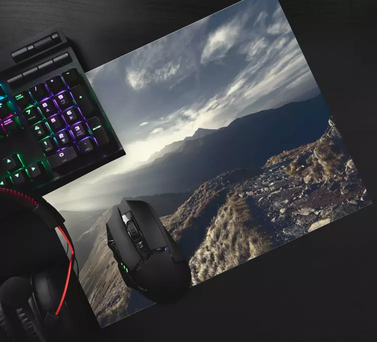 Mousepad weltkarte berglandschaft ansicht - TenStickers