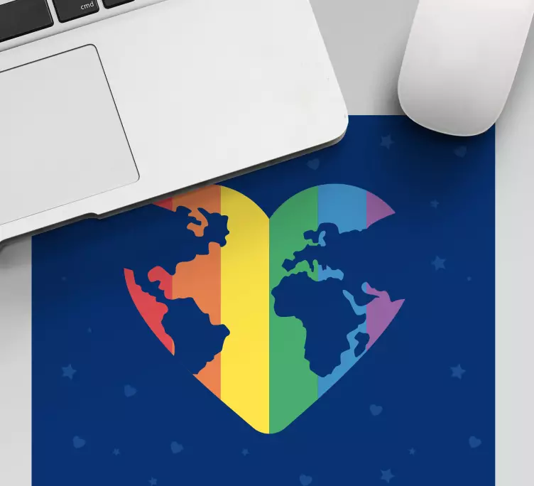 Mousepad weltkarte herzförmige welt - TenStickers