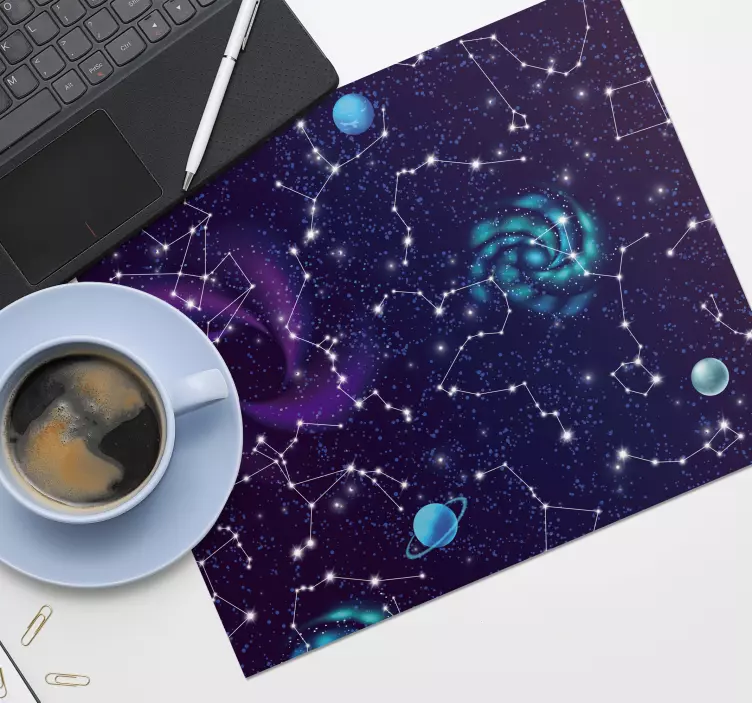 Mousepad weltkarte im kosmischen sternenuniversum - TenStickers