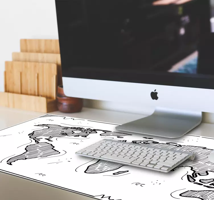 Mousepad weltkarte künstlerische weltumrisse - TenStickers