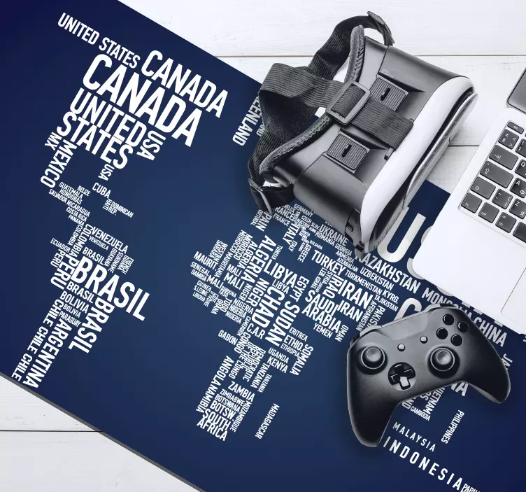 Mousepad weltkarte länderillustration - TenStickers