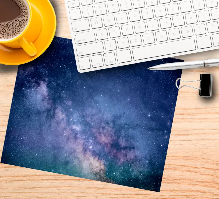 Mousepad weltkarte mit sternenhimmel szene - TenStickers