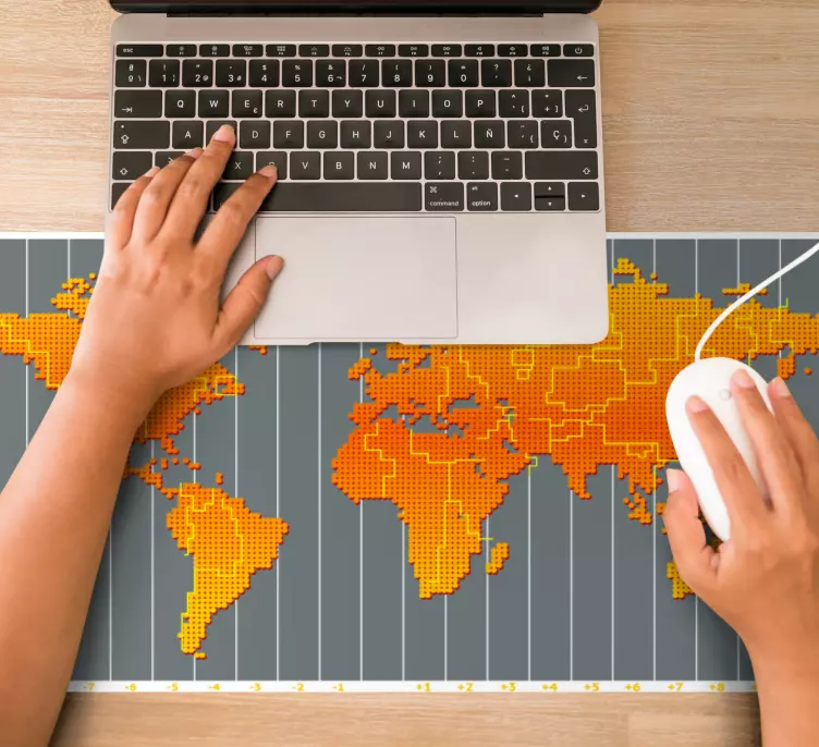 Mousepad weltkarte pixelierte weltkarte - TenStickers