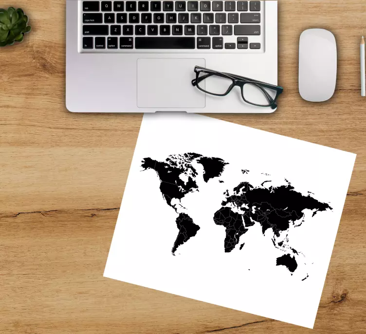 Mousepad weltkarte stilisierte globale umrisse - TenStickers