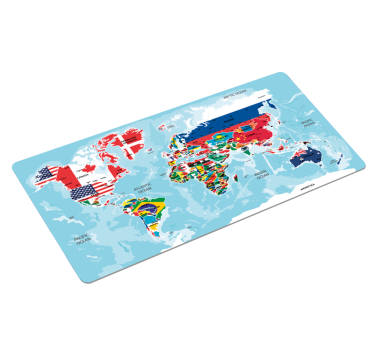 Mauspad Weltkarte Flagge - TenStickers