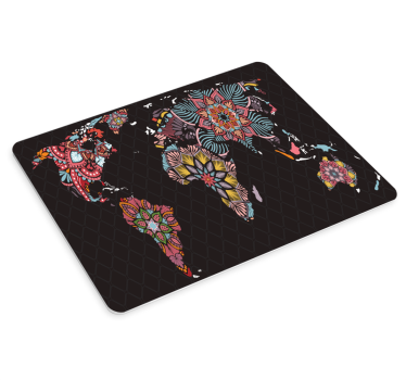Mousepad weltkarte mit bunten weltmustern - TenStickers
