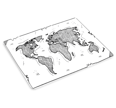 Mousepad weltkarte künstlerische weltumrisse - TenStickers