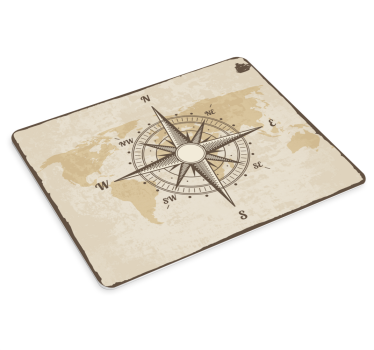 Mauspad Weltkarte Vintage kompass mit weltkarte - TenStickers