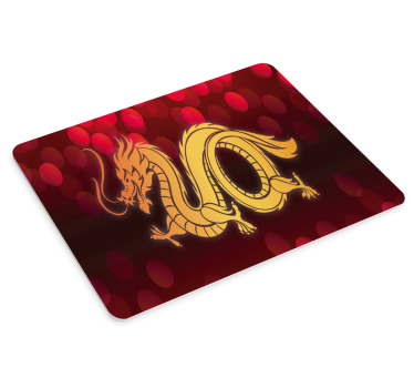 Anime mauspad mit goldener drachenillustration - TenStickers