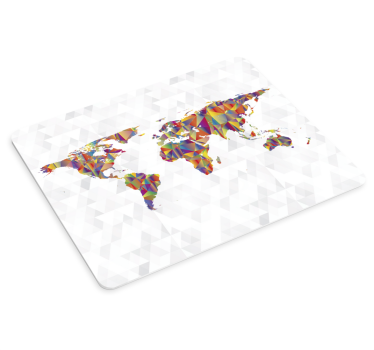 Mousepad Weltkarte bunte geometrische darstellung - TenStickers