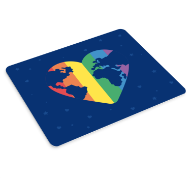 Mousepad weltkarte herzförmige welt - TenStickers