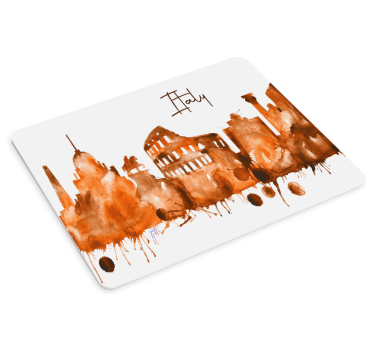 Mousepad weltkarte aquarell italienische skyline - TenStickers