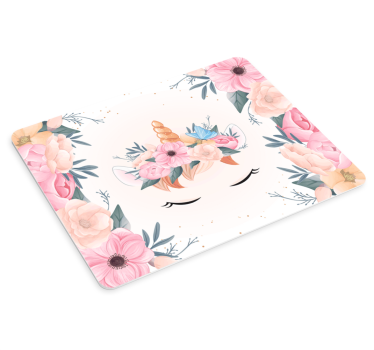 Anime mauspad mit floralem einhorn gesicht - TenStickers