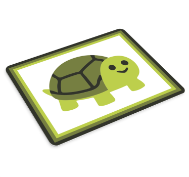 Anime mauspad mit fröhlichem schildkrötencharakter - TenStickers