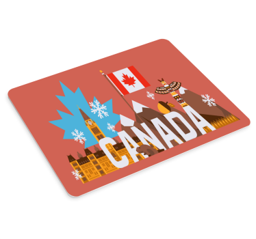 Mousepad weltkarte mit kanadischer symbolik - TenStickers
