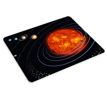 Mousepad weltkarte mit visualisierung des sonnensystems - TenStickers