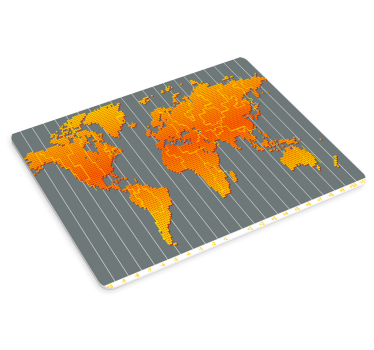 Mousepad weltkarte pixelierte weltkarte - TenStickers