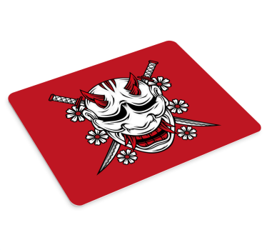 Anime mauspad mit bedrohlicher oni maske - TenStickers