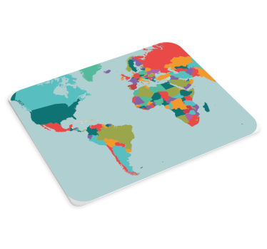 Mousepad weltkarte lebendige geografische darstellung - TenStickers