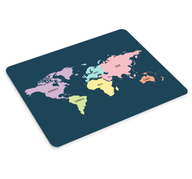 Mauspad Weltkarte Kontinente pastellfarben de - TenStickers