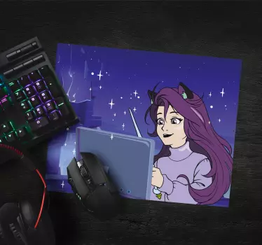 Anime mauspad mädchen mit tablet - TenStickers