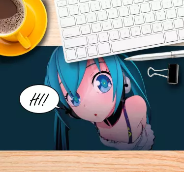 Anime mauspad mit anime charakter begrüßung - TenStickers