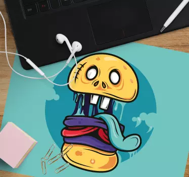 Anime mauspad mit animierter totenkopf-figur - TenStickers