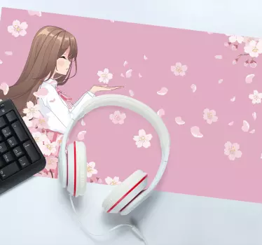 Anime mauspad mit charmantem floralen charakter - TenStickers