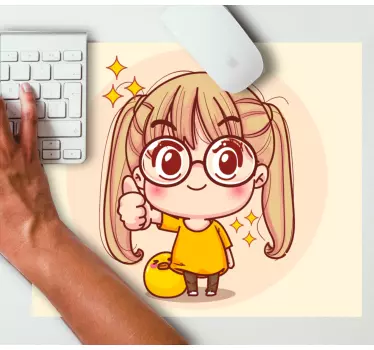 Anime mauspad mit fröhlichem cartoon charakter - TenStickers