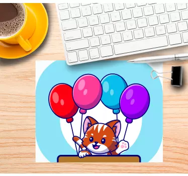 Anime mauspad mit süßen katzenballons - TenStickers