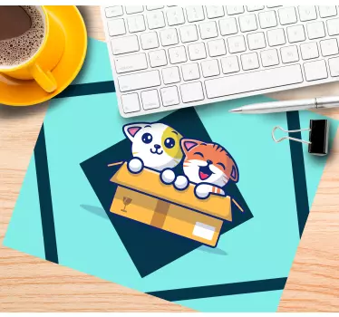 Anime mauspad mit süßen spielenden katzen - TenStickers
