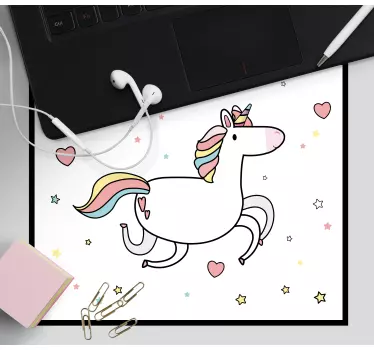 Anime mauspad mit verspieltem einhornspiel - TenStickers