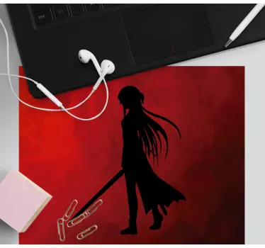 Anime mauspad silhouette krieger figur - TenStickers