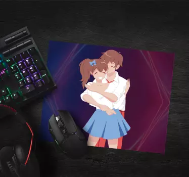 Anime mauspad süßes paar umarmung - TenStickers