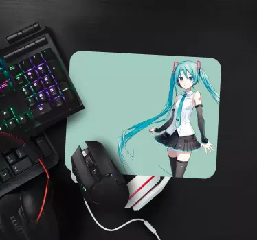 Mauspad Anime Blauhaariges mädchen - TenStickers