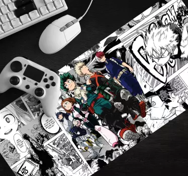 Mauspad Anime Schwarz-weiß-manga-charaktere - TenStickers