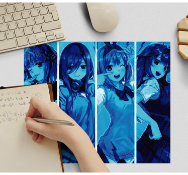 Mauspad Gaming Anime girls blau - TenStickers
